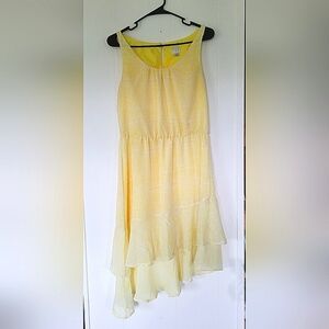 A New Day Yellow Gingham 3 Tiered Dress Size M